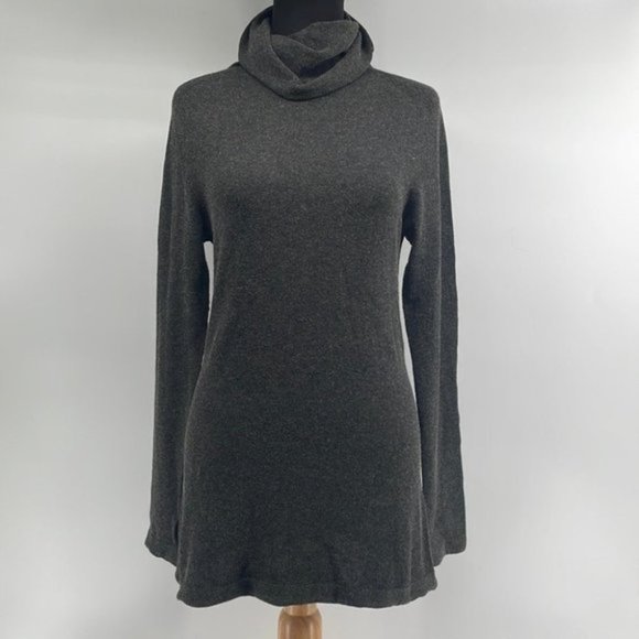 Annette Gortz light weight turtle neck detailed back brown wool blend lagenlook - Picture 2 of 11